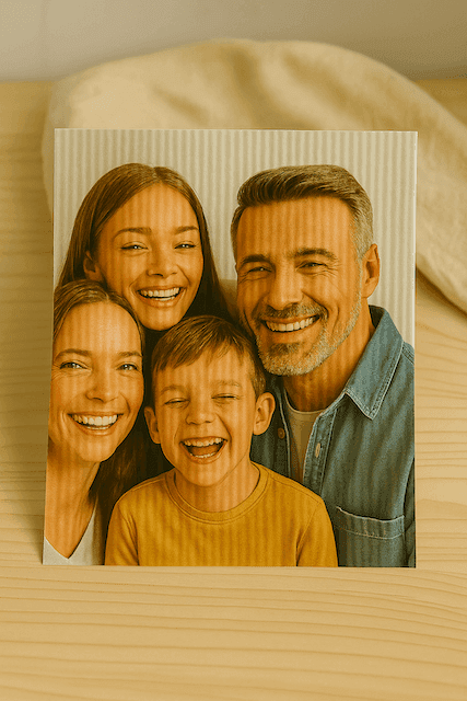 Family photo dishcloth