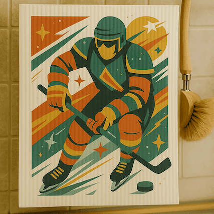Hockey player dishcloth
