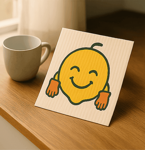 Lemon emoji dishcloth