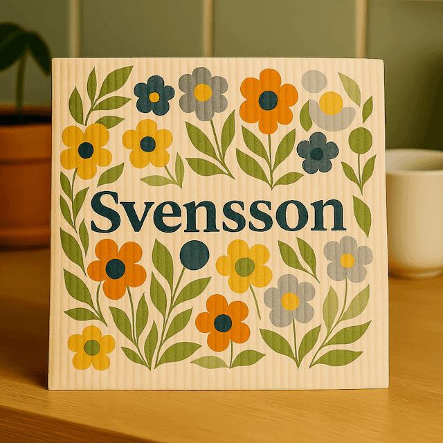 Personalized floral design dishcloth