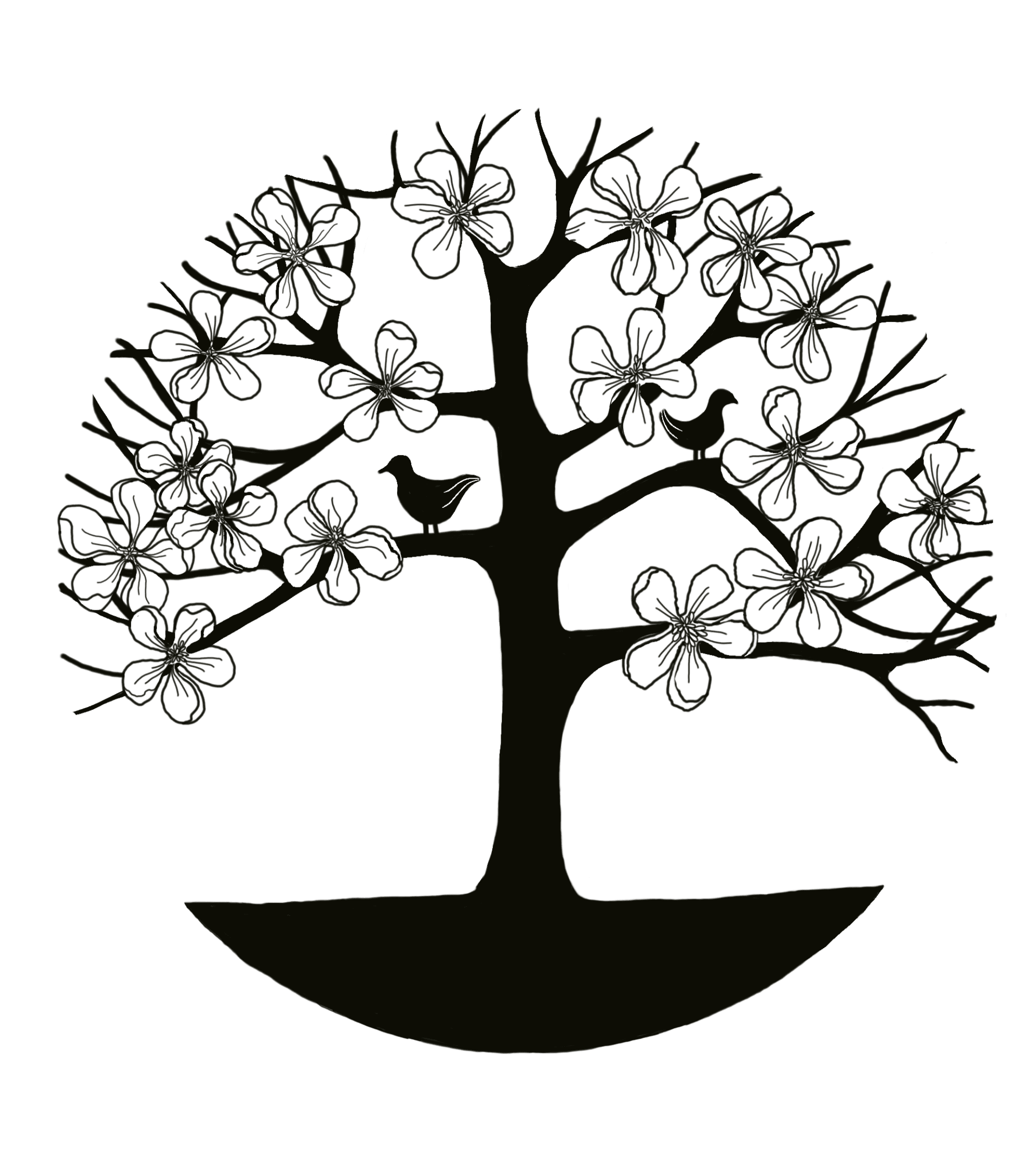 Kukkiva puu -keittiöliina