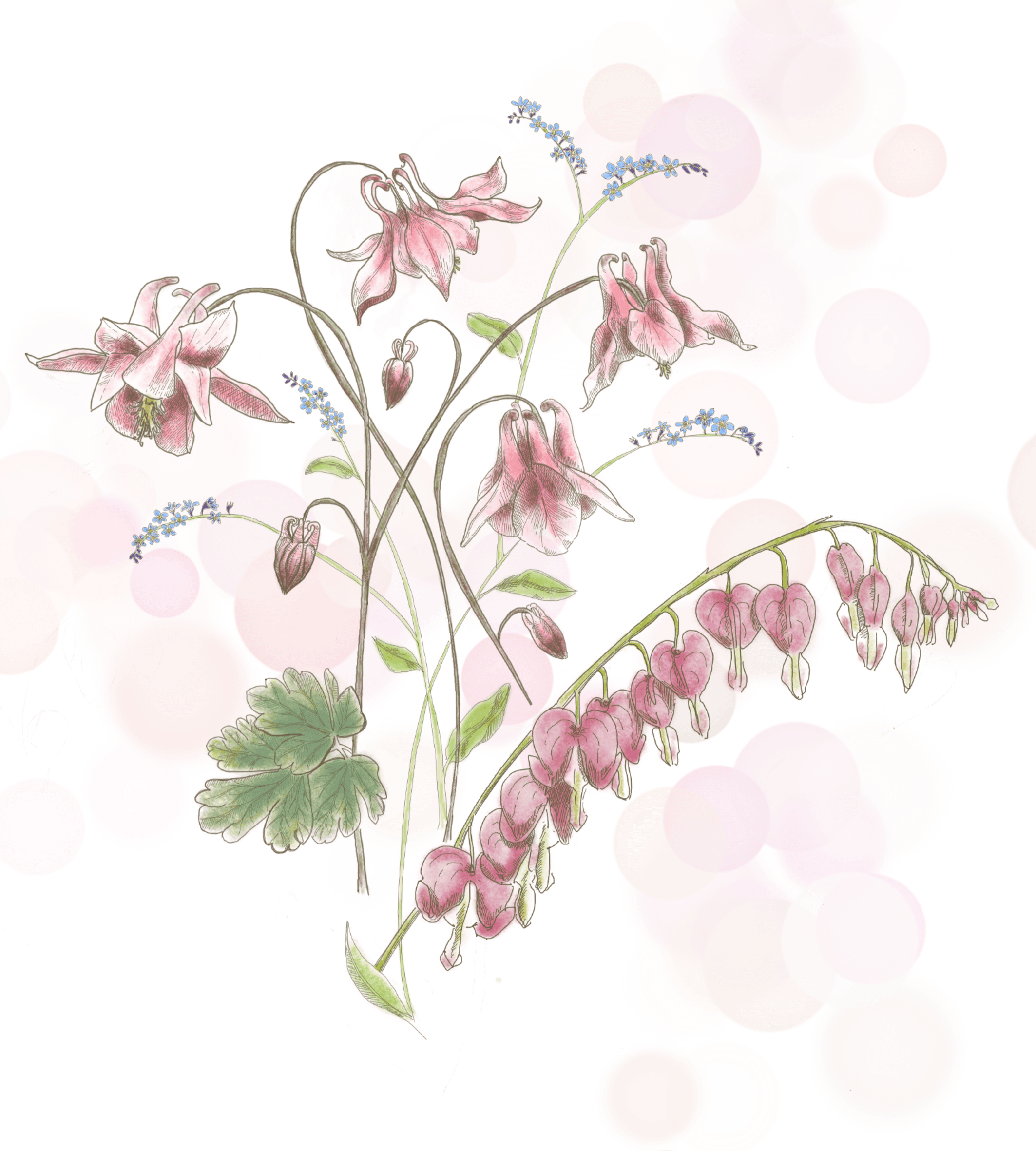 Punertava villikukkaliina