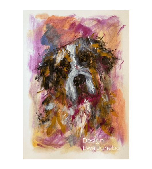 Disktrasa med akvarellhund